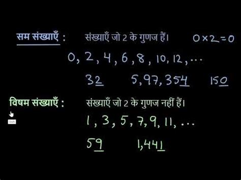 सम और विषम संख्याओं से परिचय (वीडियो) .